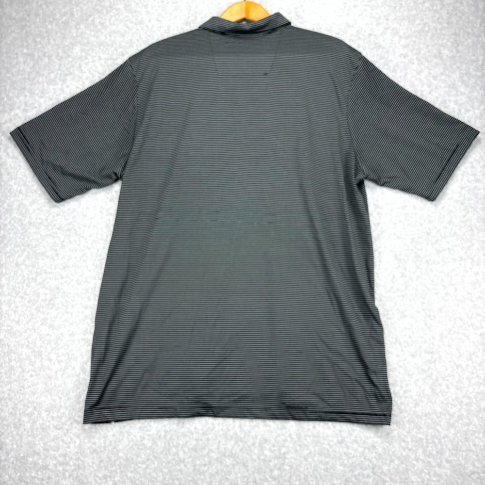 Antigua Polo Shirt Mens Tall 2XL Black White Striped Short Sleeve LG Seeds Golf - Picture 2 of 9